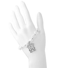 Stately Steel Stainless Steel Simulated Pearl Two Boys Bracelet