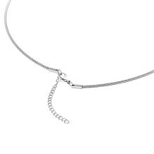 Stately Steel Stainless Steel Triple Ball Cable Wire Necklace