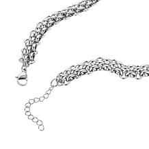 Stately Steel Stainless Steel Triple Rolo Chain Necklace