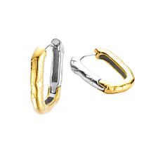 Stately Steel Stainless Steel U-Shape Hoop Earrings