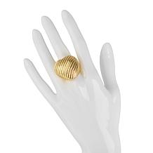 Stately Steel Striped Heart Ring