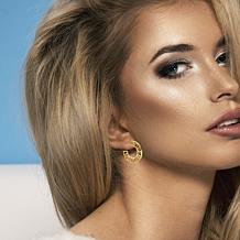 Stately Steel Super Mom Half Hoop Earrings