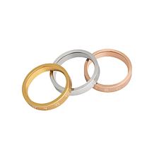 Stately Steel Tri-Colored Roman Numeral Ring Set