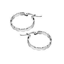Stately Steel Wave Hoop Earrings