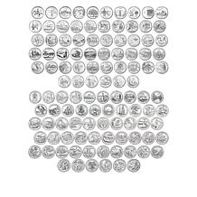 State/Territorial Quarters & National Park Quarters in 2 Map Folders