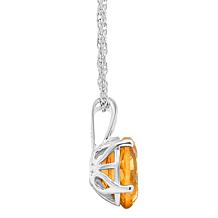 Sterling Silver 10x8mm Oval-Cut Gemstone Pendant with Chain
