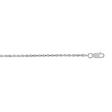 Sterling Silver 1.8mm Diamond-Cut Solid Rope Chain Necklace - 20"