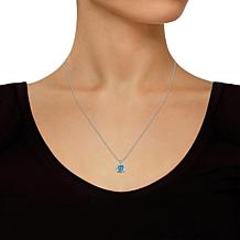 Sterling Silver 8mm Round Gemstone Solitaire Pendant with Chain