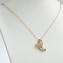 Sterling Silver Birthstone Family Butterfly Hearts Pendant Necklace