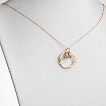 Sterling Silver Birthstone Heart Crystal Engraved Name Circle Necklace