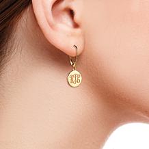 Sterling Silver Engraved Monogram Disc Dangle Earrings