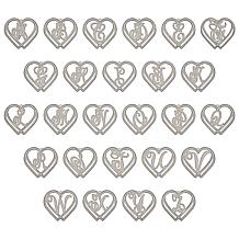 Sterling Silver "Entwined" Double Heart Initial Necklace