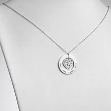 Sterling Silver Family Name and Heart Family Tree Necklace 