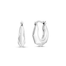 Sterling Silver Hexagon Hoop Earrings