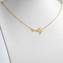 Sterling Silver Lowercase Script Name with Outline Necklace 