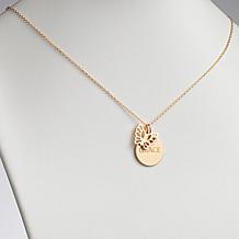 Sterling Silver Name Disc with Butterfly Charm Necklace