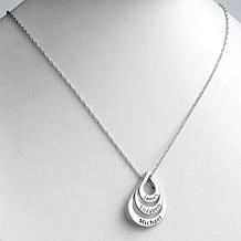 Sterling Silver Nesting Teardrop Names Necklace - 3 Names