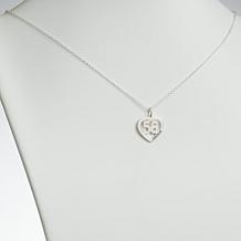 Sterling Silver Personalized Name and Number Heart Necklace