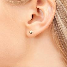 Sterling Silver Petite Engraved Initial Disc Earrings
