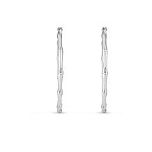 Sterling Silver Polished Bamboo Detail Hoop Earring