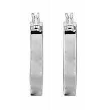 Sterling Silver Polished Squared Tube Oval Hoop Earrings - 1/2"