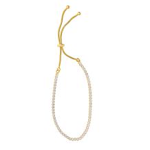 Sterling Silver Rhodium and Yellow Polished Round Adjustable Bracelet