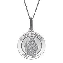 Sterling Silver St. Jude Personalized Round Pendant with Chain