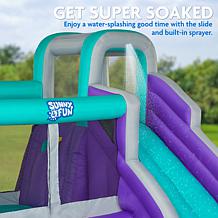 Sunny & Fun Compact Bounce-A-Round Inflatable Water Slide Park