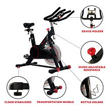 Sunny Health & Fitness Magnetic Belt Drive Indoor Bike w 44lb Flywheel