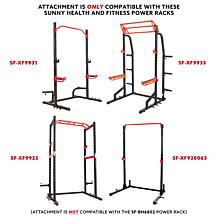 Sunny Health and Fitness Pull Up Bar Attachment for Power Racks/Cages