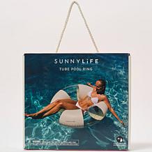 SunnyLiFE Cotton Candy Stripe Inflatable Pool Ring Float with Glitter