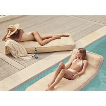 SUNNYLiFE Luxe Lie-On Lounger Beige Inflatable Pool Float