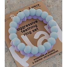 SuperChew Rings Aggressive Chew Toy Set - Lilac & Sky Blue