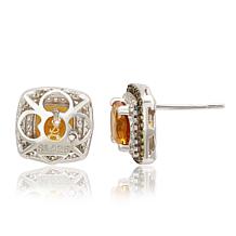 Suzy Levian Cushion-Cut Gemstone, Sapphire and White Topaz Earrings
