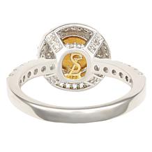 Suzy Levian Round-Cut Citrine, Yellow Sapphire and White Topaz Ring