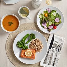Tabletops Gallery Adams White 16-Piece Dinnerware Set - Service for 4