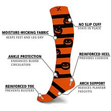 TagCo Extreme Fit Halloween Knee-High Compression Socks 3-Pair Pack