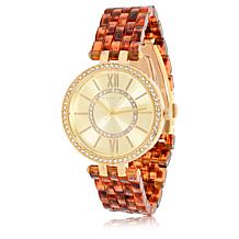 Tahari Goldtone Women's Tortoise-Color Bracelet Watch