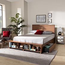 Tamsin Queen Size 4-Drawer Platform Storage Bed with Built-In Shelves
