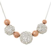 Tanya Moss Elia 2-Tone Butterfly Scroll Station Necklace