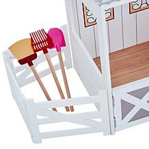 Teamson Kids Olivia's World Dreamland Farm House 12" Doll House, Gray