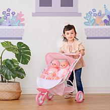 Teamson Kids Olivia's World Twinkle Stars Princess Doll Twin Stroller