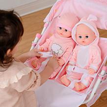 Teamson Kids Olivia's World Twinkle Stars Princess Doll Twin Stroller