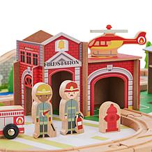 Teamson Kids Preschool Play Lab Country Table Train 85-Piece Set