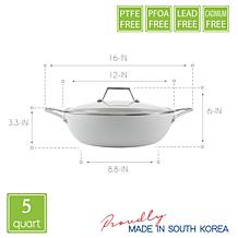 TECHEF - CeraTerra 5-Qt 12" Nonstick All-Purpose Chef Pan with Cover