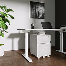 Techni Mobili 2 Drawer Rolling Filing Cabinet with Storage - Grey