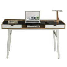 Techni Mobili Compact Computer Desk with Multiple Storage - Walnut
