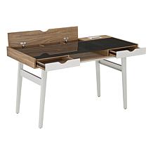 Techni Mobili Compact Computer Desk with Multiple Storage - Walnut