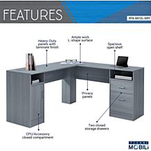 Techni Mobili Functional Storage L-Shaped Computer Desk - Gray