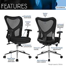 Techni Mobili High Back Mesh Office Chair with Chrome Base